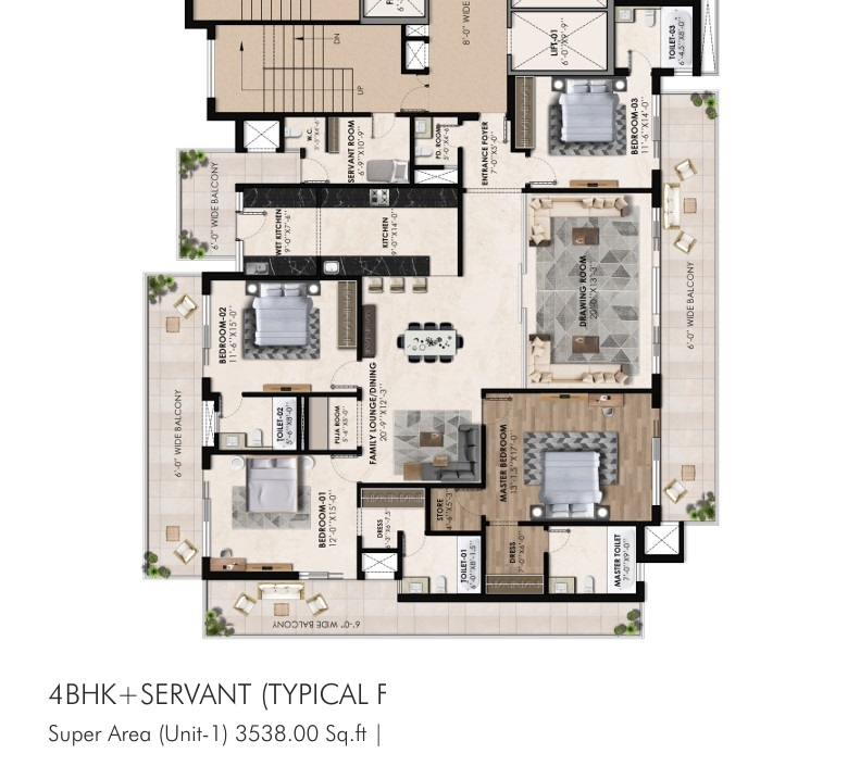 horizon 4 bhk floor plan