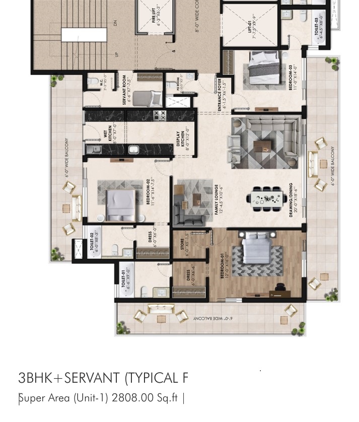 horrizon 3bhk floor plan 2