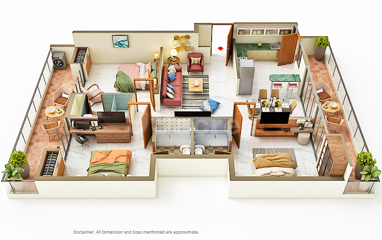 rosero 3bhk floor plan